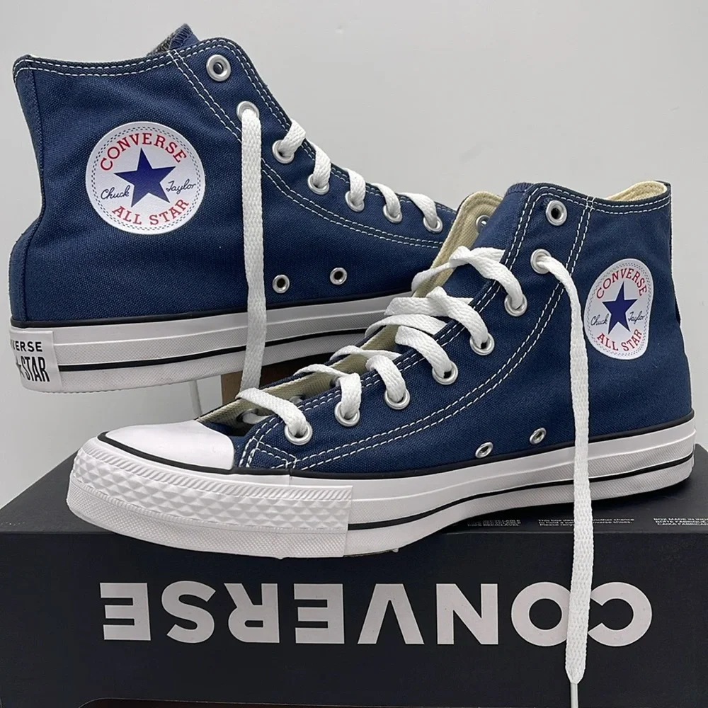 Converse Men's Blue High-Top Sneakers Classic Colors Navy - Picture 15 of 16